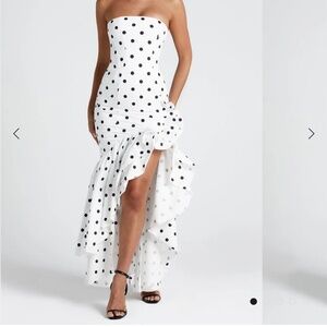 Babyboo ANGELINA MAXI DRESS - BLACK POLKA DOT PRINT